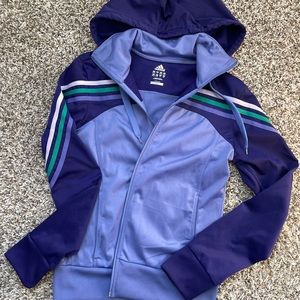 Adidas womens climalite hoodie with classic stripes